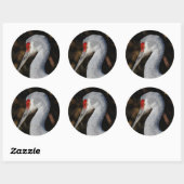 Profiel van een Sandhill Crane Ronde Sticker (Vel)