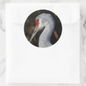 Profiel van een Sandhill Crane Ronde Sticker (Tas)