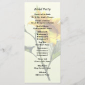 Profiel van een Sunflower Wedding Programme Programma (Achterkant)