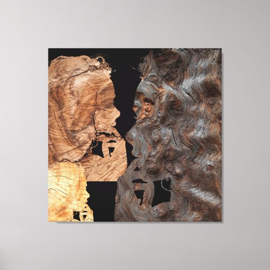 Profiel van een verbijsterde vrouw canvas afdruk (Voorkant)