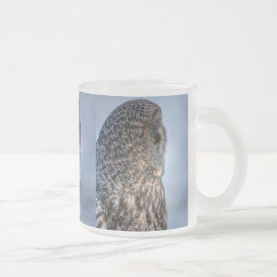 Profiel van Great Grey Owl Wildlife Foto - Raptor Matglas Koffiemok