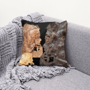 Profiel van verwarde vrouw - Hout Kussen