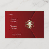 Profielkaart Zakelijk Rich Red Velvet Pearl Jewel Visitekaartje (Achterkant)