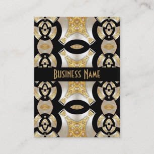 Profielkaart Zwart Beige Goud Print Parel (P2) Visitekaartje