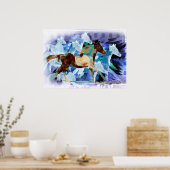 PROFIELPORTRAIT VAN EEN PINTO HORSE RUNNING POSTER (Keuken)