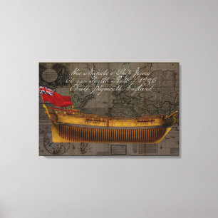 Profielschilderij van schip Jersey Canvas Afdruk