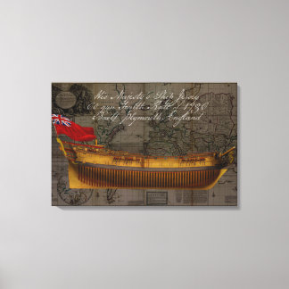 Profielschilderij van schip Jersey Canvas Afdruk