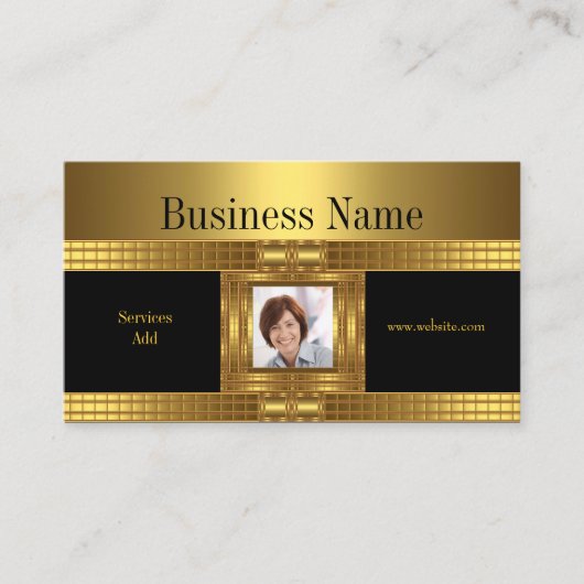 Profil Carte de visite Gold sur Gold Black Ajouter (Devant)