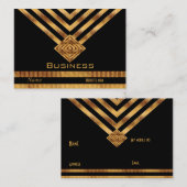 Profil Carte de visite Retro Black Gold Stripe (Devant / Derrière)
