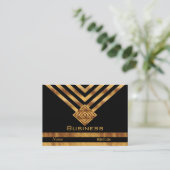 Profil Carte de visite Retro Black Gold Stripe (Debout devant)