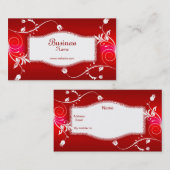 Profil Carte de visite Rouge Blanc Floral (Devant / Derrière)