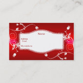 Profil Carte de visite Rouge Blanc Floral (Dos)