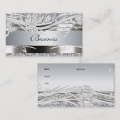 Profil Carte de visite Silver Floral Mariages (Devant / Derrière)