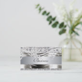 Profil Carte de visite Silver Floral Mariages (Debout devant)