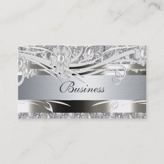 Profil Carte de visite Silver Floral Mariages (Devant)