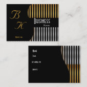 Profil Carte de visite Simple Black Gold Silver (Devant / Derrière)