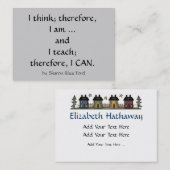 Profil de l'enseignant/de l'éducation - Carte de v (Devant / Derrière)