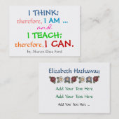 Profil de l'enseignant/de l'éducation - Carte de v (Devant / Derrière)