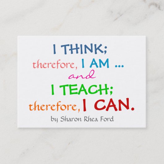 Profil de l'enseignant/de l'éducation - Carte de v (Devant)