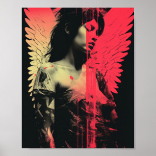 Profil des anges tombés - Poster Motif demi-ton