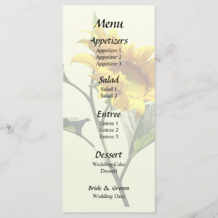 Profil d'un menu Mariage tournesol