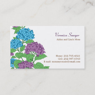 Profil Lilac & Blue Hydrangeas / Carte pour maman