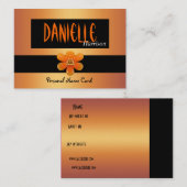 Profil Nom personnel Carte Black Gold Flower (Devant / Derrière)