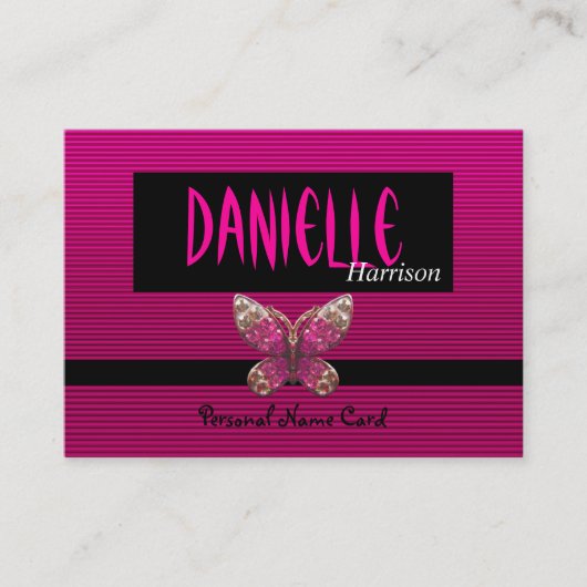 Profil Nom personnel Carte Bright Rose Papillon (Devant)