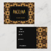 Profil Nom personnel Carte Retro Black Gold (Devant / Derrière)