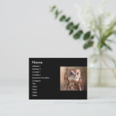 profil ou carte de visite, hibou (Debout devant)