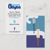 Profil social Carte de visite WTURite 2.0 vertTWFB (Devant / Derrière)