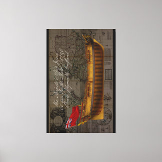 Profile Painting of Ship Jersey Canvas Afdruk