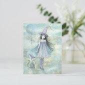 Profiter de la Nuit  Carte postale de chat sorcièr (Debout devant)