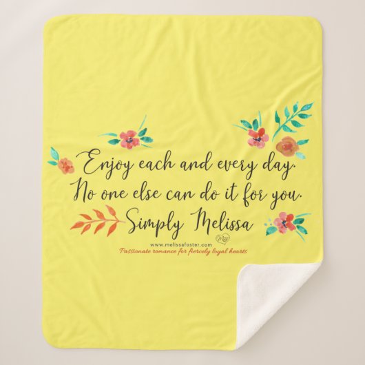 Profitez chaque jour de couverture de sherpa jaune (Devant)