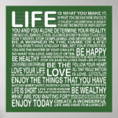 Profitez de votre affiche de vie en vert (Devant)