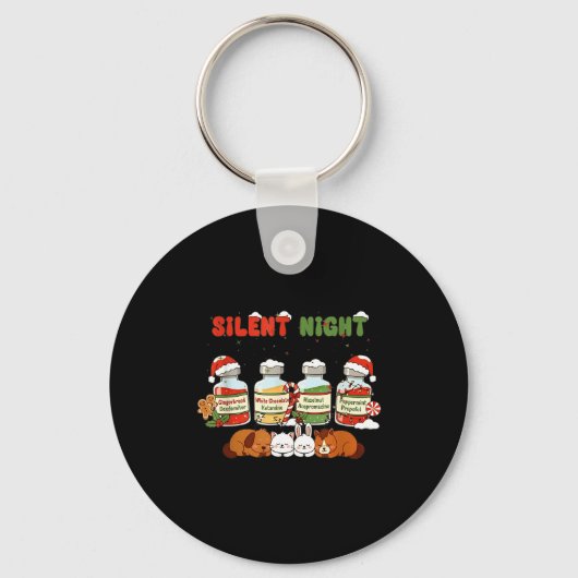 Profol Silent Night Funny Vet Tech Christmas  Sleutelhanger (Voorkant)