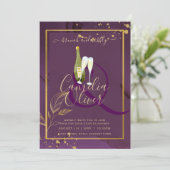 PROFONDE VIE OR FEUILLES Mariage Invitation (Debout devant)
