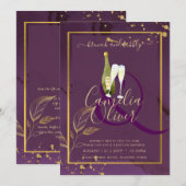 PROFONDE VIE OR FEUILLES Mariage Invitation (Devant / Derrière)