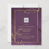 PROFONDE VIE OR FEUILLES Mariage Invitation (Dos)