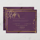 PROFONDE VIE OR FEUILLES Mariage Invitation (Devant / Derrière)