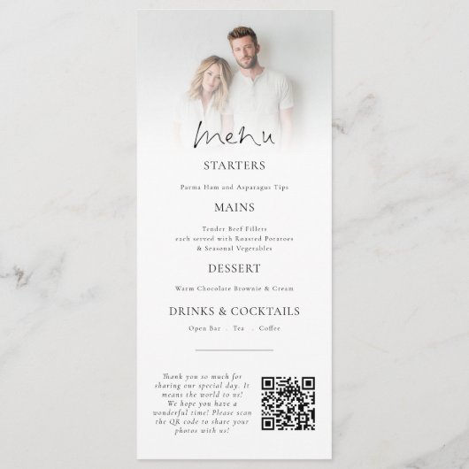 Program and Menu combined with photo Wedding (Dos)