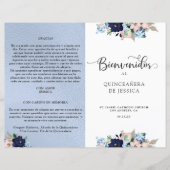 Programa de Quinceañera en Español, Azul y Rosa (Voorkant)