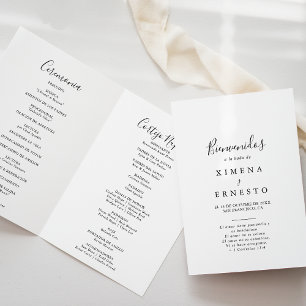 Programa doblado de Boda Minimalista Española Programma