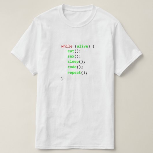 Programa while t-shirt (Design voorkant)