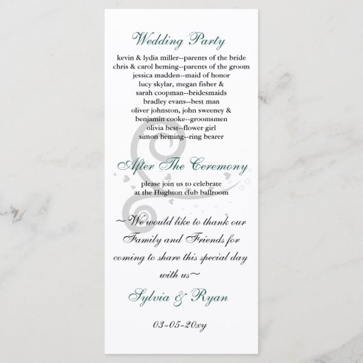 programma aqua Wedding (Achterkant)