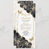 Programma Black and Gold Floral Quinceanera (Voorkant / Achterkant)