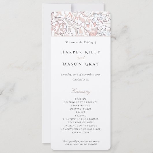 Programma Bruiloft Gouden Lelies William Morris (Voorkant)