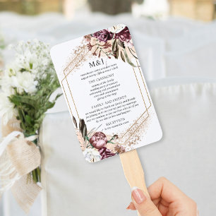 Programma Burgundy, Blush & Roos Gold Elegant Handwaaier