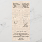 Programma Cream and Gold Damask Wedding (Achterkant)