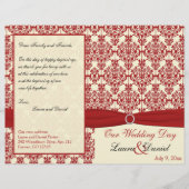 Programma Cream en Red Damask Wedding (Voorkant)
